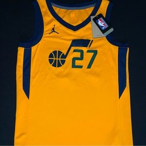 NWT Jordan Rudy Gobert Utah Jazz #27 Gold Yellow Statement Swingman Jersey 40 S